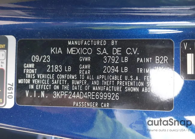 3KPF24AD4RE699926: 43288101