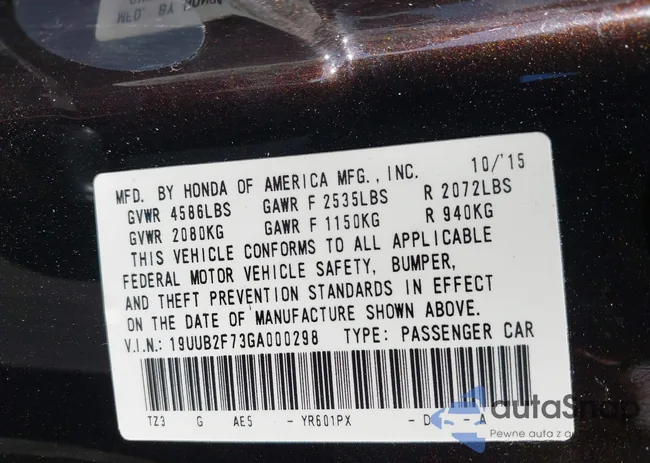 19UUB2F73GA000298: 43288108