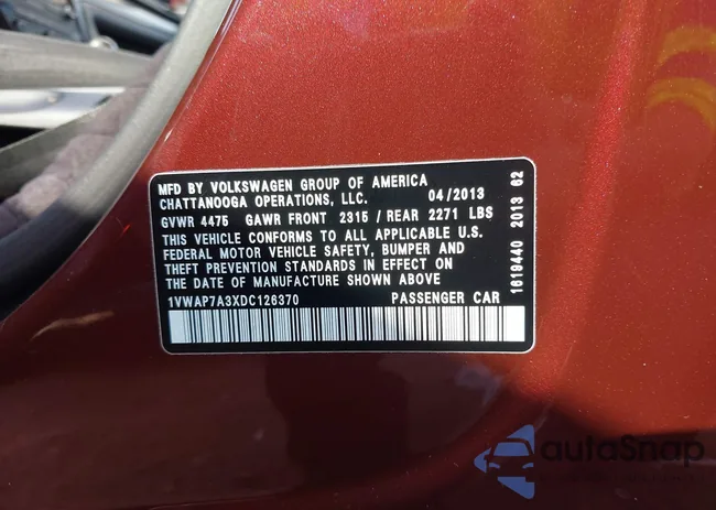 1VWAP7A3XDC126370: 43288107