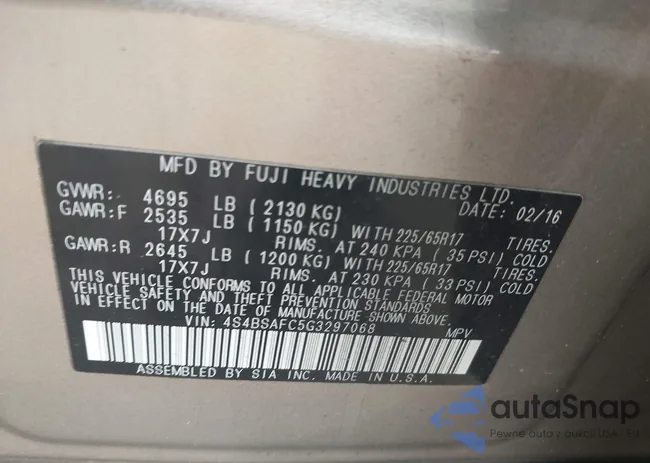 4S4BSAFC5G3297068: 43288116