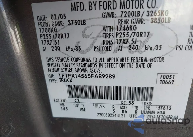 1FTPX14565FA89289: 43288122