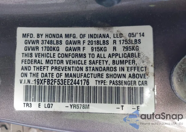 19XFB2F53EE244176: 43288149