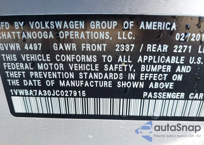 1VWBA7A30JC027915: 43288173