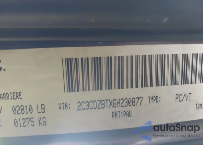 2C3CDZBTXGH230877: 43288236