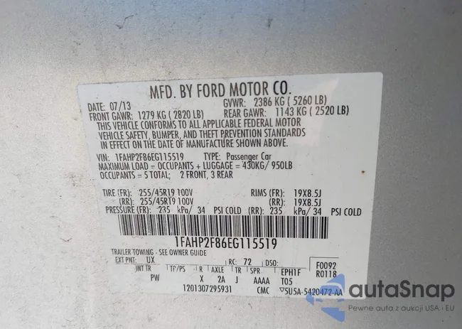 1FAHP2F86EG115519: 43288269