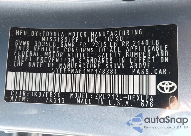 5YFEPMAE1MP178384: 43288313