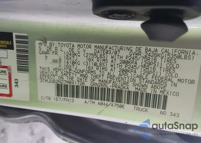 3TMJU62N27M041726: 43288376