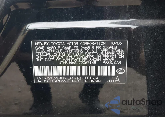 JTHBJ46G472067148: 43288379