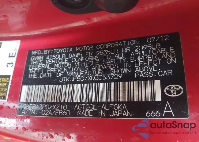 JTKJF5C7XD3053729: 43287410