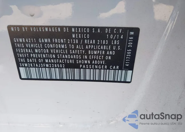 3VW2K7AJ3FM228502: 43287451