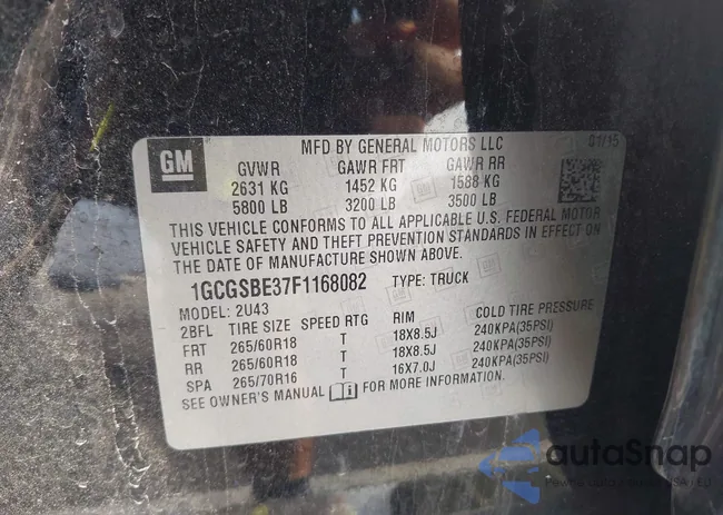 1GCGSBE37F1168082: 43287515