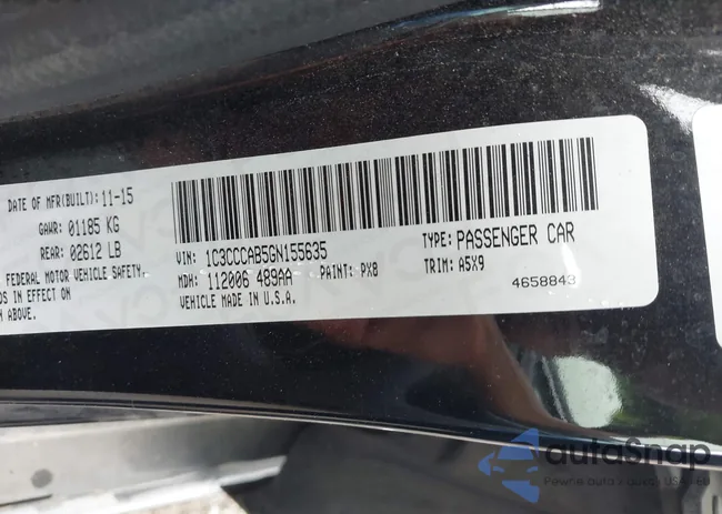 1C3CCCAB5GN155635: 43287536