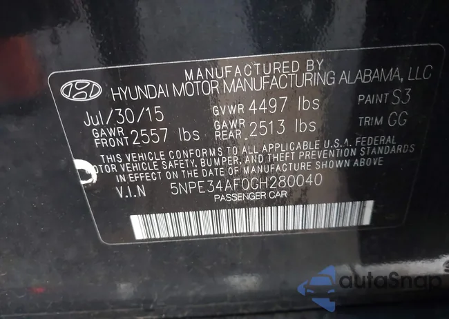 5NPE34AF0GH280040: 43287589