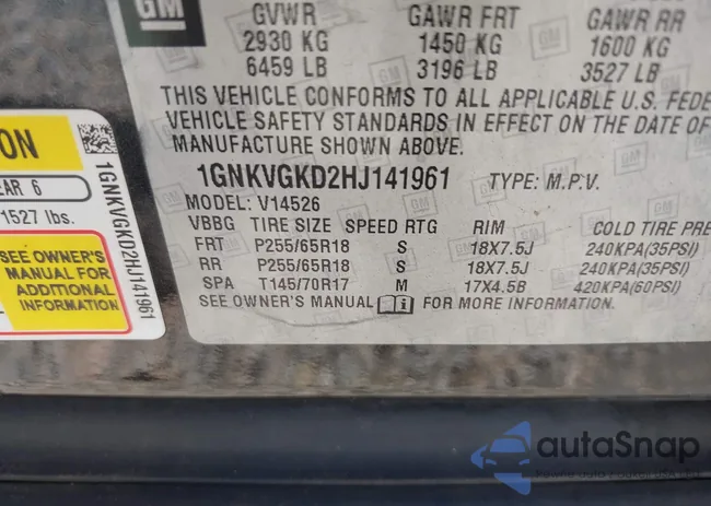 1GNKVGKD2HJ141961: 43287604