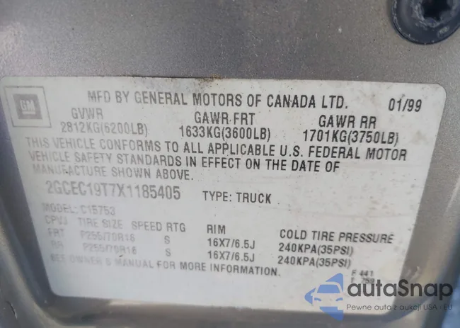 2GCEC19T7X1185405: 43287717