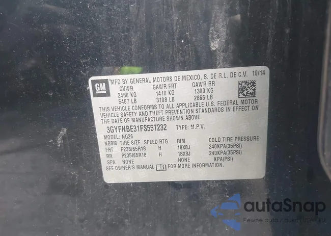 3GYFNBE31FS557232: 43287775