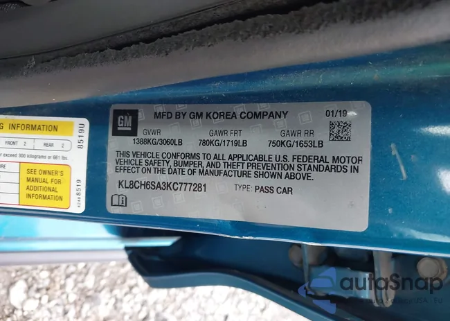 KL8CH6SA3KC777281: 43288794