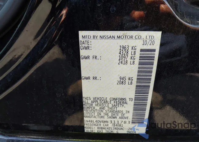 1N4BL4DV6MN311783: 43288857