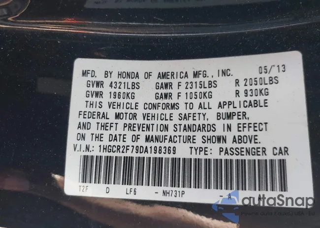 1HGCR2F79DA198369: 43288871