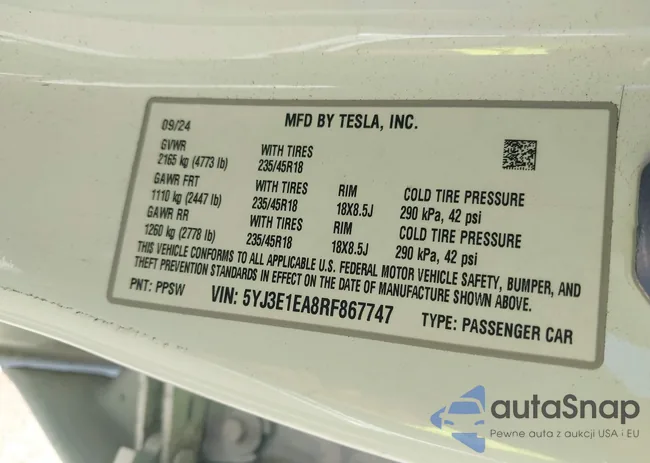 5YJ3E1EA8RF867747: 43288900