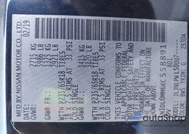 5N1DL0MM6KC558891: 43288917