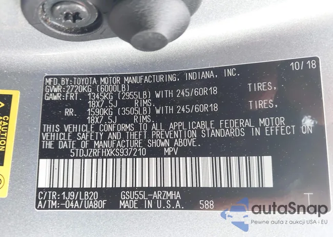 5TDJZRFHXKS937210: 43288976