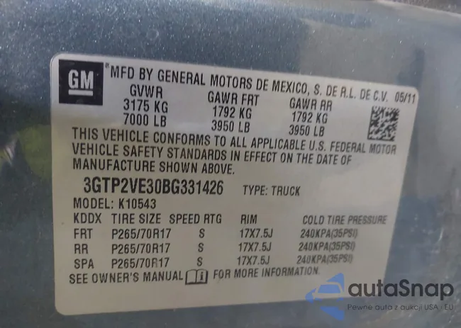 3GTP2VE30BG331426: 43289094