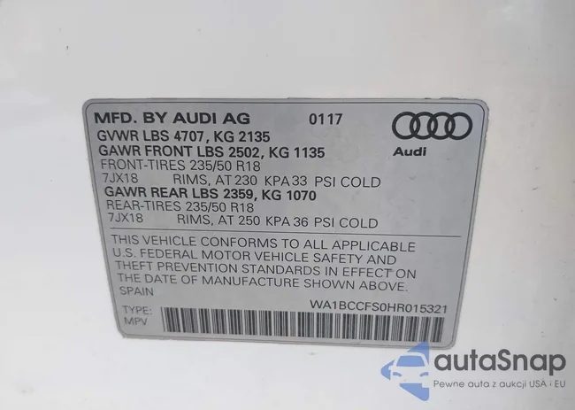 WA1BCCFS0HR015321: 43289182