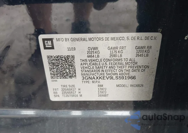 3GNAXKEV9LS591966: 43289196