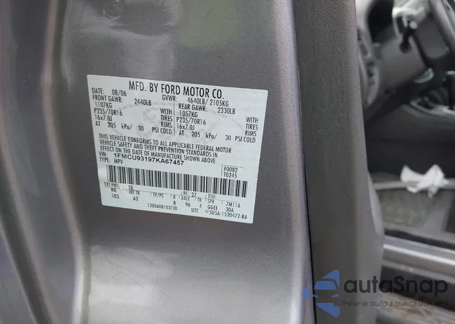 1FMCU93197KA67457: 43289205