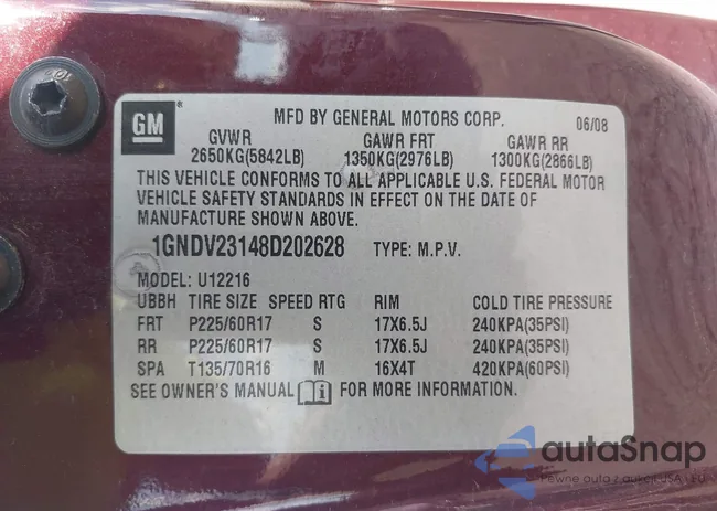 1GNDV23148D202628: 43289276