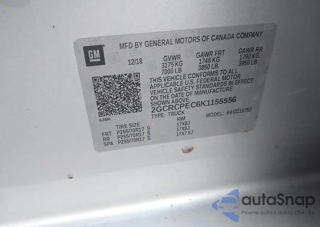 2GCRCPEC6K1155556: 43289358