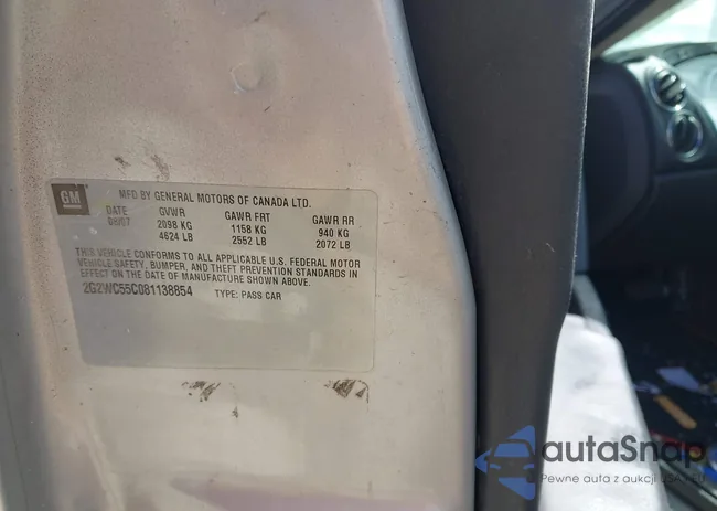 2G2WC55C081138854: 43288510