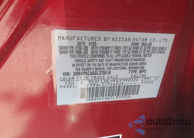 3N8AP6CA6SL370516: 43288534