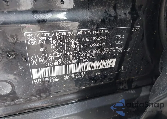 2T3A1RFV5RC432568: 43288581