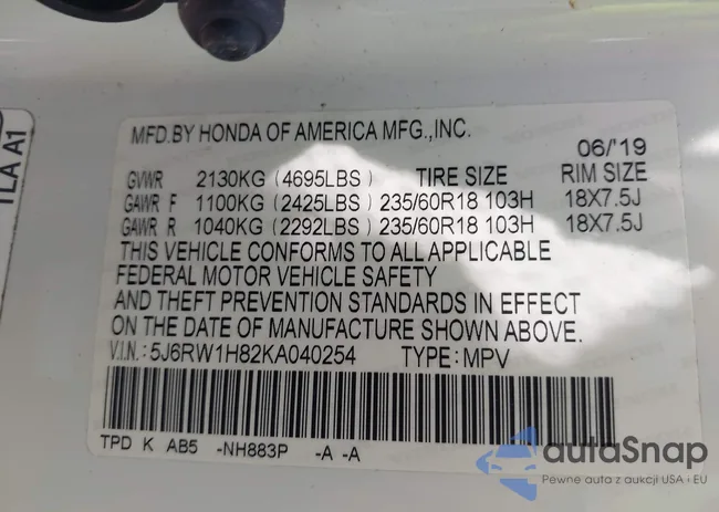 5J6RW1H82KA040254: 43288614