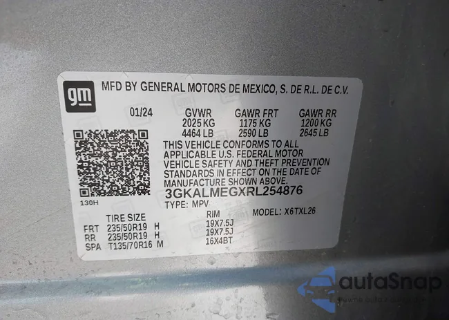 3GKALMEGXRL254876: 43288635