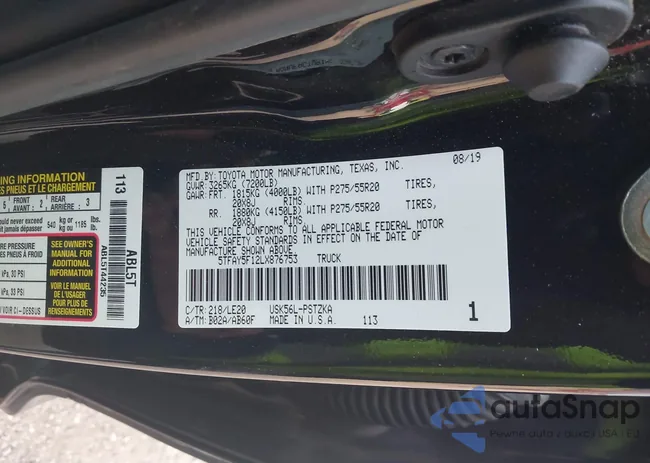 5TFAY5F12LX876753: 43288638