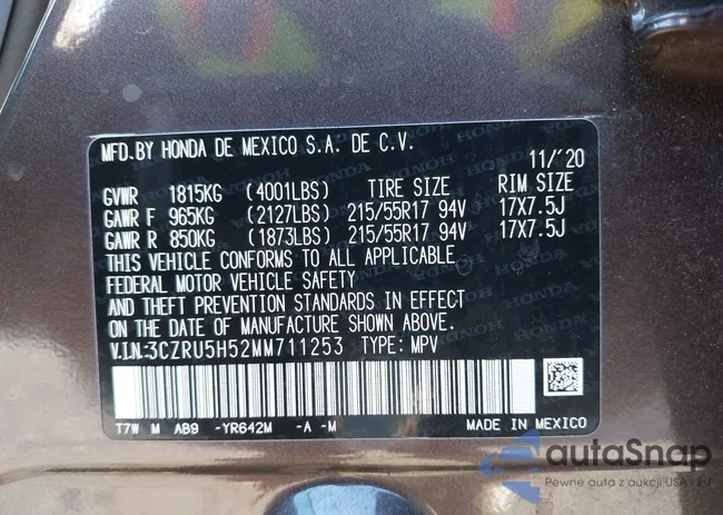 3CZRU5H52MM711253: 43288680