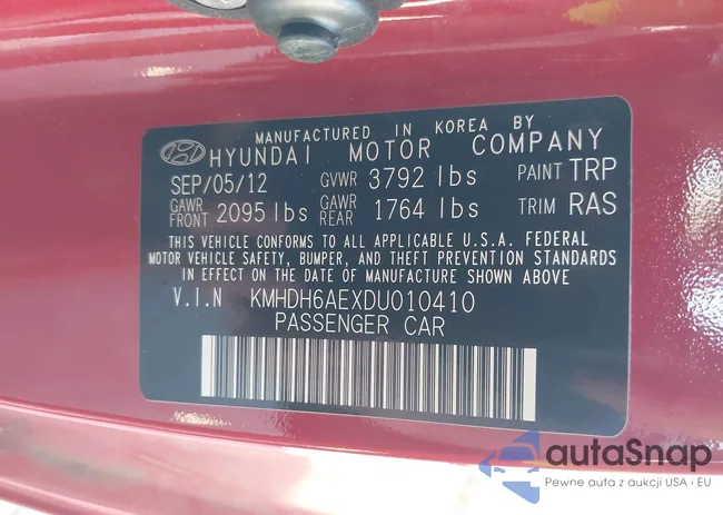 KMHDH6AEXDU010410: 43289921