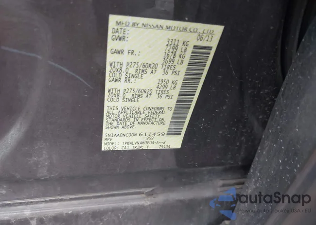 5N1AA0NC0DN611459: 43289922