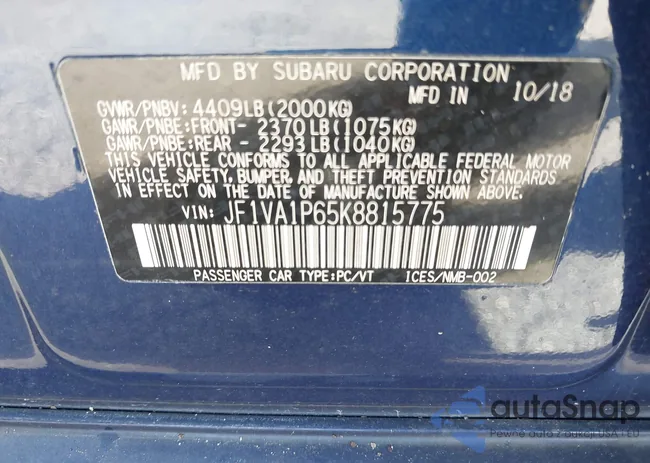 JF1VA1P65K8815775: 43289927