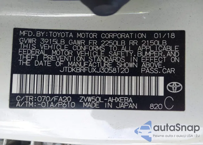 JTDKBRFUXJ3058120: 43289991