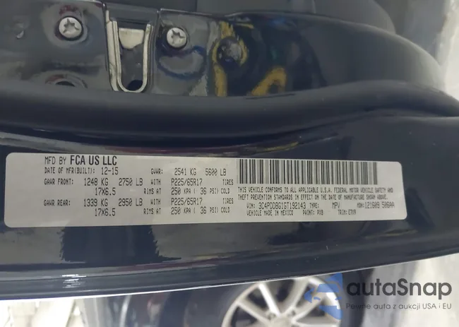 3C4PDDBG1GT192143: 43290025