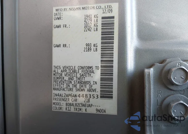 1N4AL2AP6AN448353: 43290116