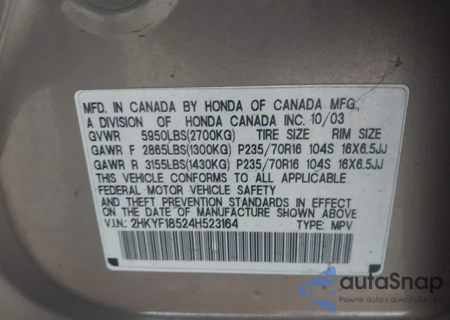 2HKYF18524H523164: 43290208