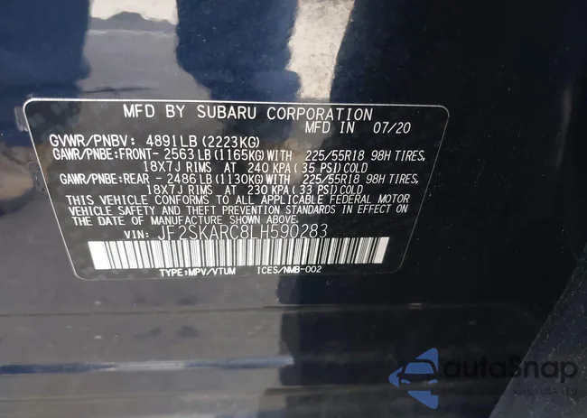 JF2SKARC8LH590283: 43290266