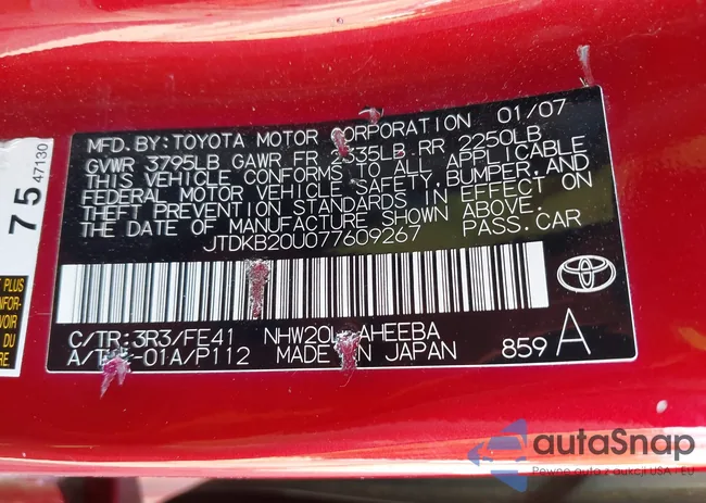 JTDKB20U077609267: 43290318