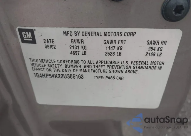 1G4HP54K22U306163: 43290339