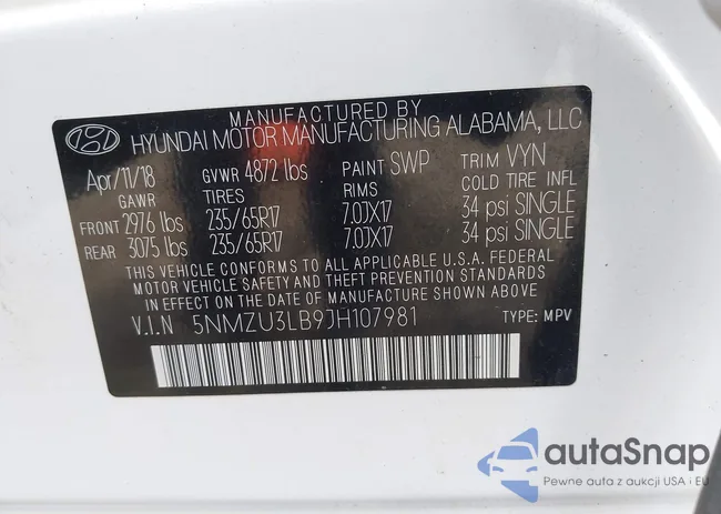 5NMZU3LB9JH107981: 43290349